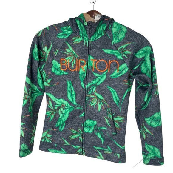 Burton WB Peak Hoodie Dry-ride Dark Ash Hawaiian Full Zip‎ Hooded Jacket Medium - Picture 1 of 7